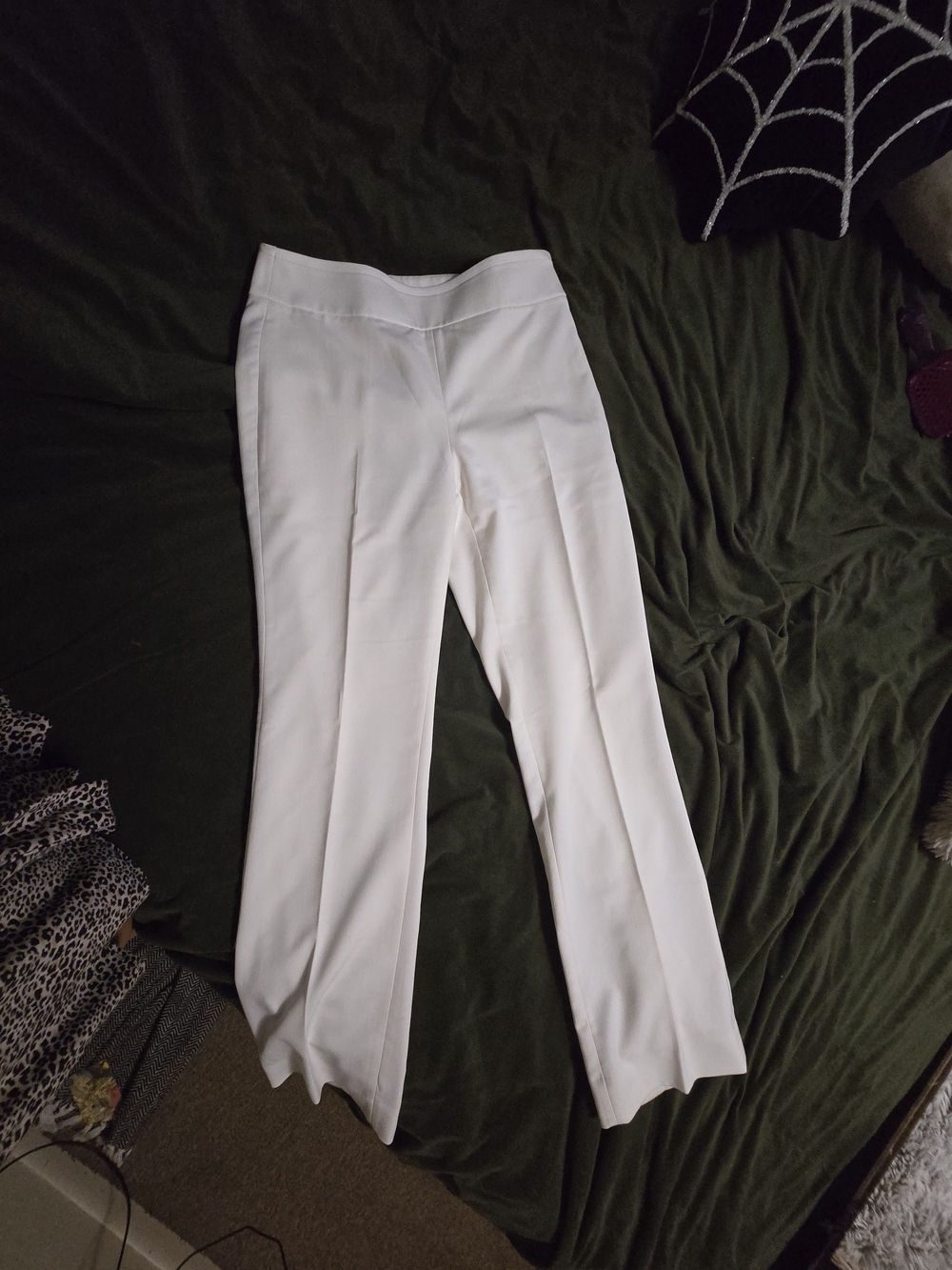 Women's White Wide-Leg Dress Pants